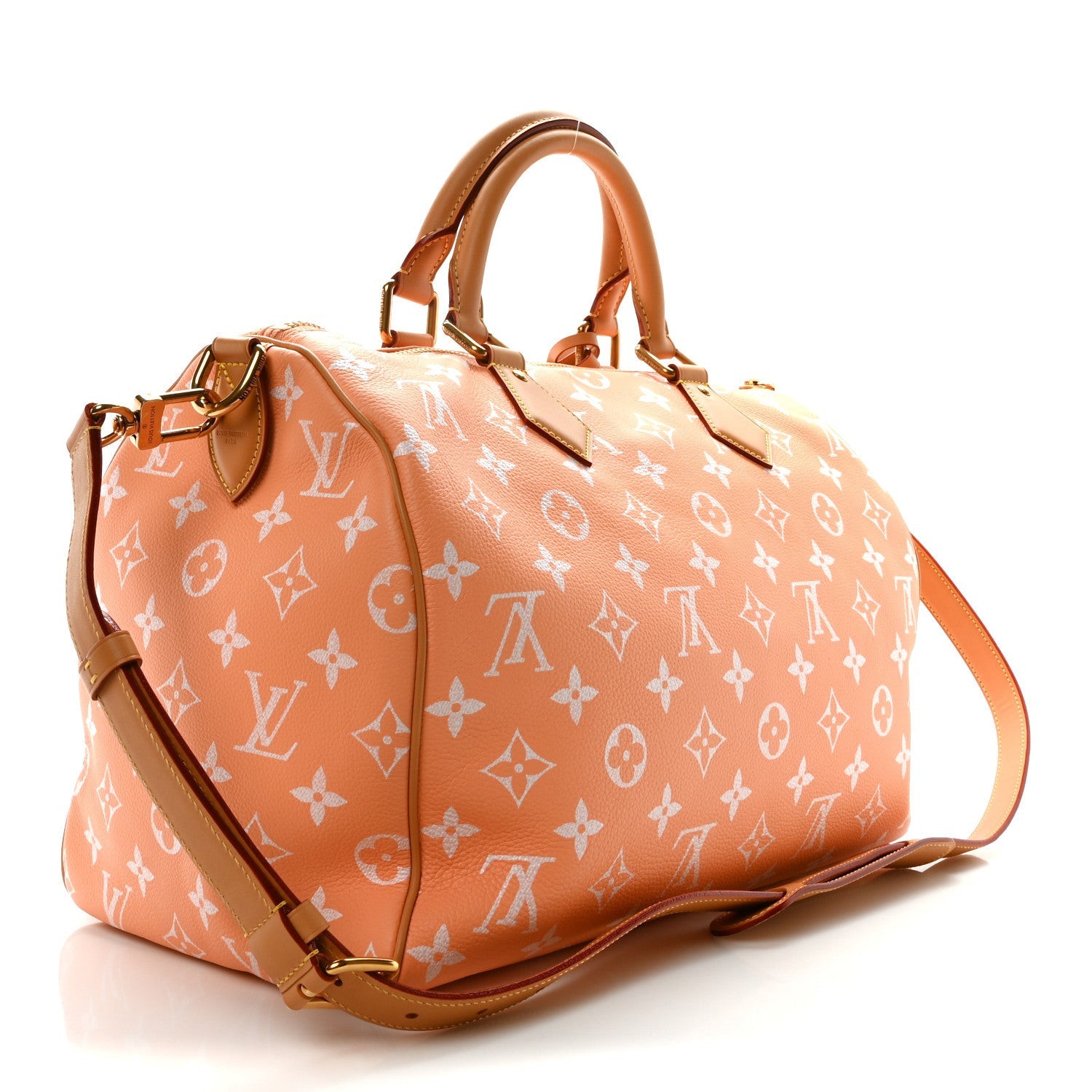 Calfskin Monogram Speedy P9 Bandouliere 40 Summer Peach