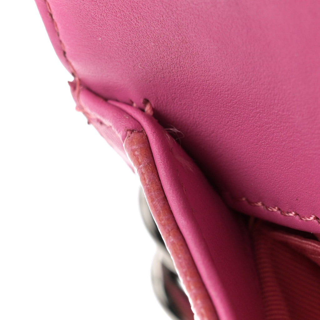 Patent Tweed Medium Boy Flap Fuchsia