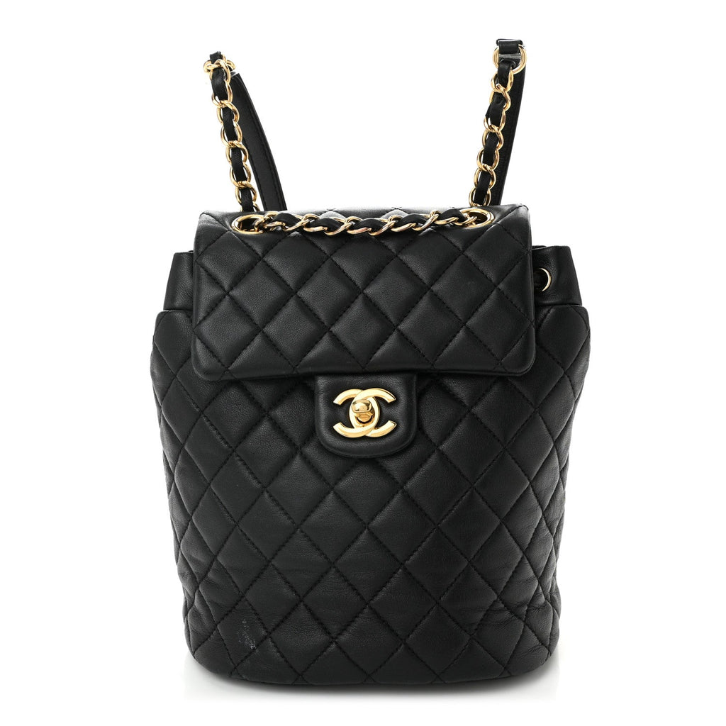 Lambskin Quilted Mini Urban Spirit Backpack Black