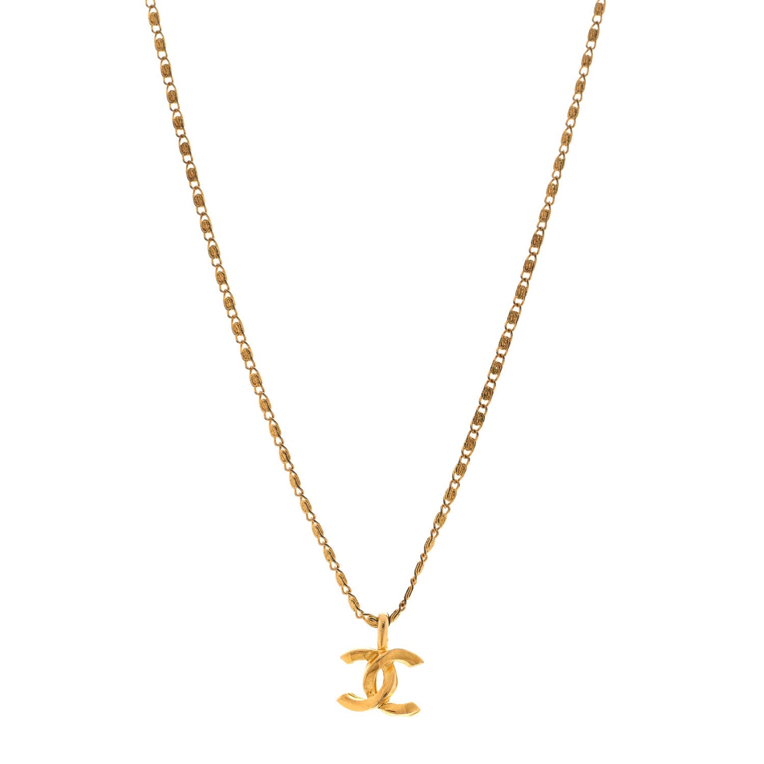 Metal CC Chain Pendant Necklace Gold