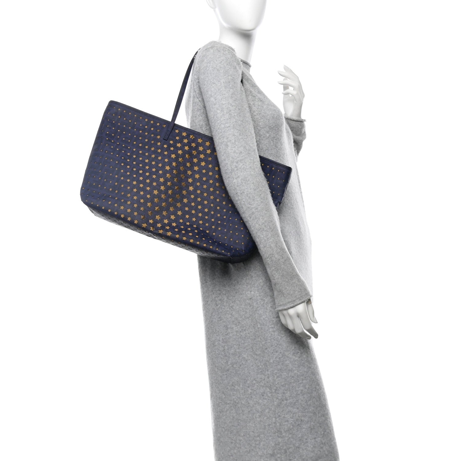 Zucca Spalmati Stars Medium Roll Tote Blue
