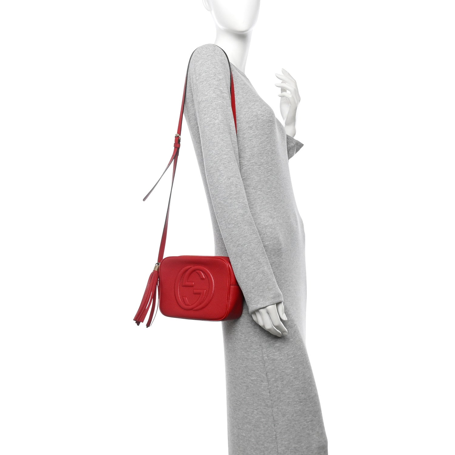 Pebbled Calfskin Small Soho Disco Bag Tabasco Red