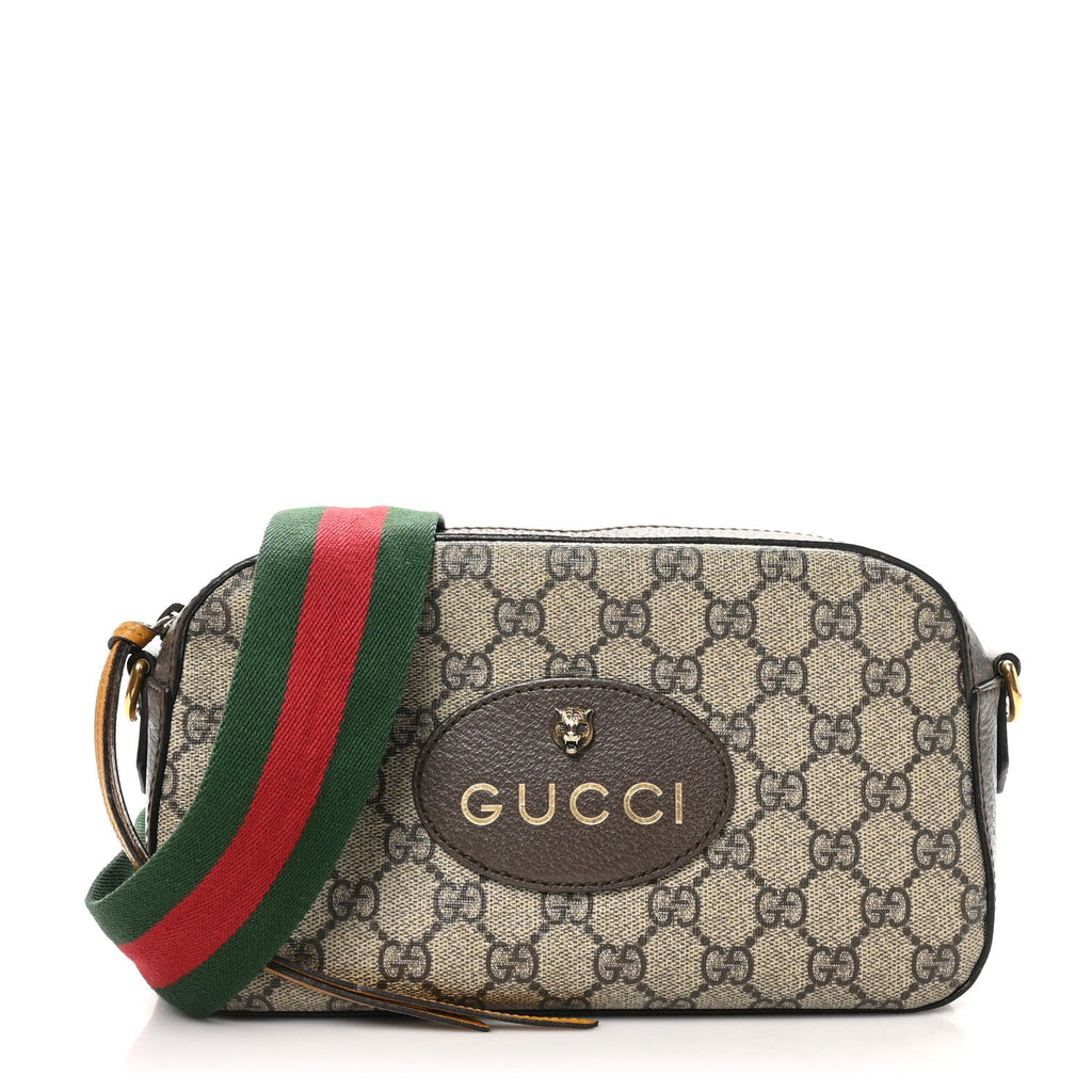 GG Supreme Monogram Web Neo Vintage Shoulder Bag Beige New Acero Crop