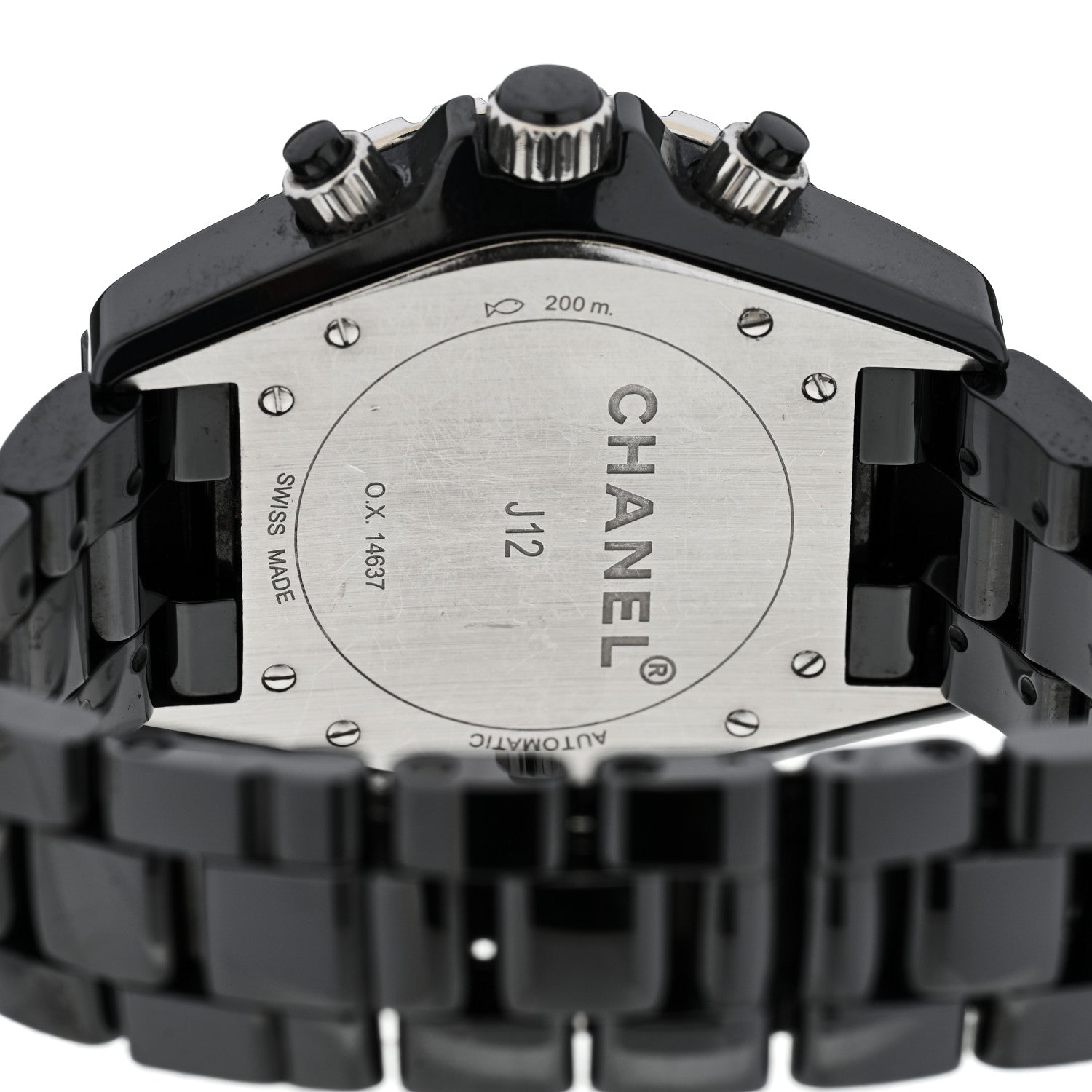 Stainless Steel Ceramic Diamond Bezel 41mm J12 Chronograph Automatic Watch Black