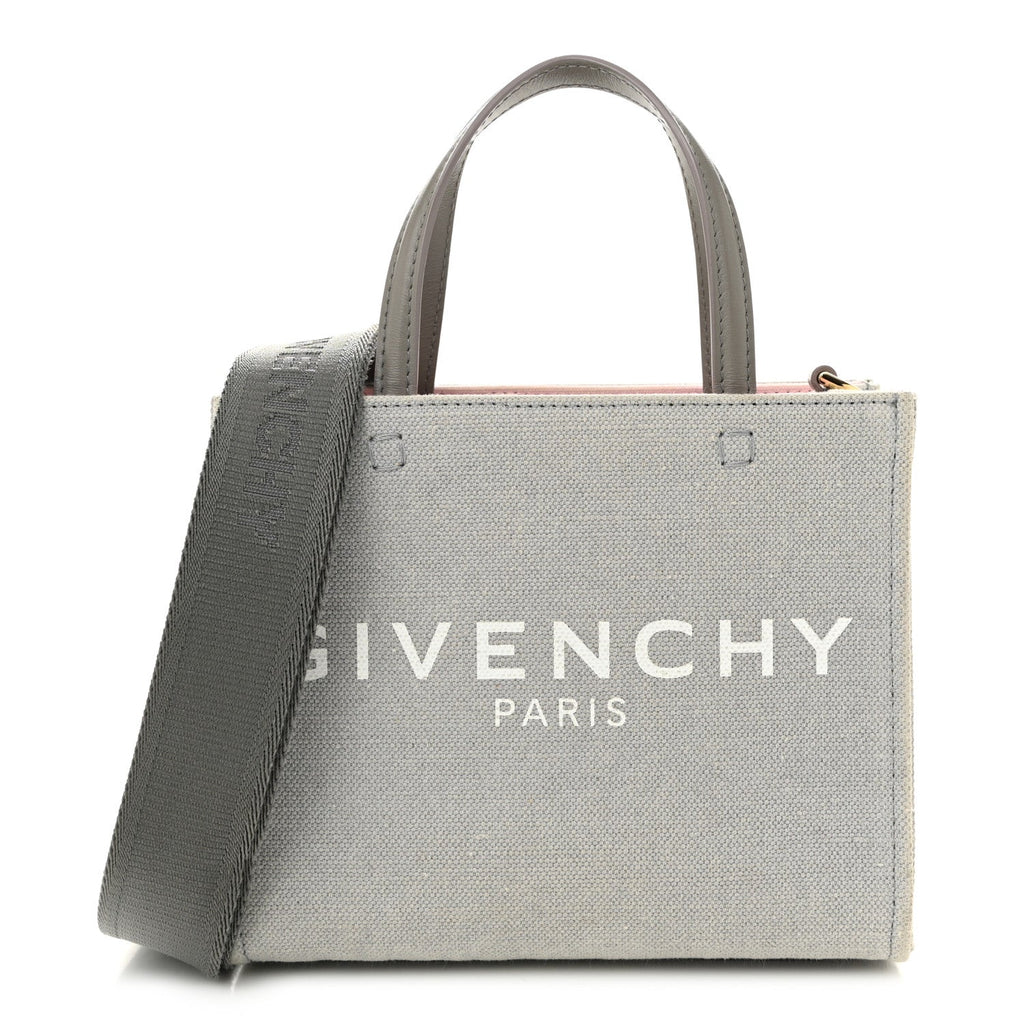 Canvas Mini Bond Shopper Tote Light Grey