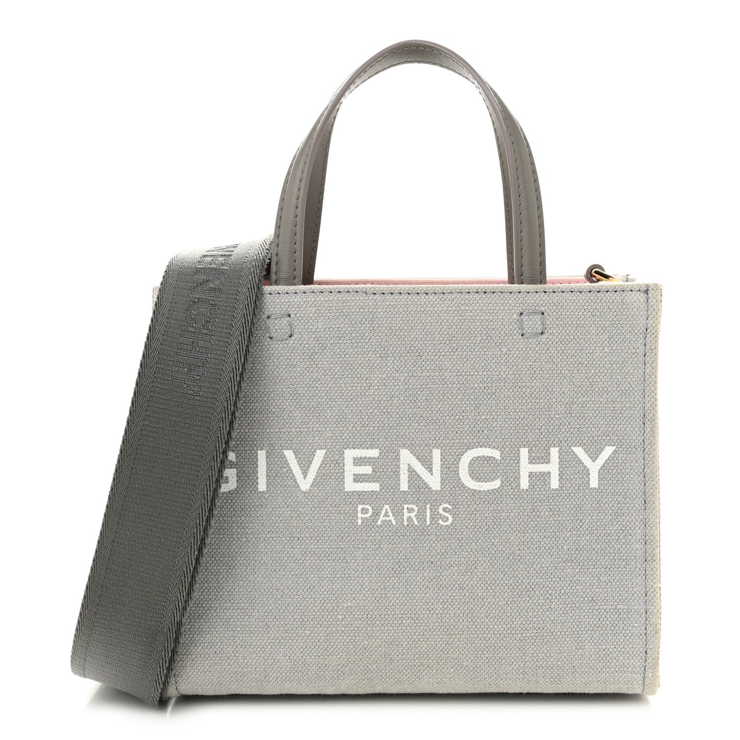 Canvas Mini Bond Shopper Tote Light Grey
