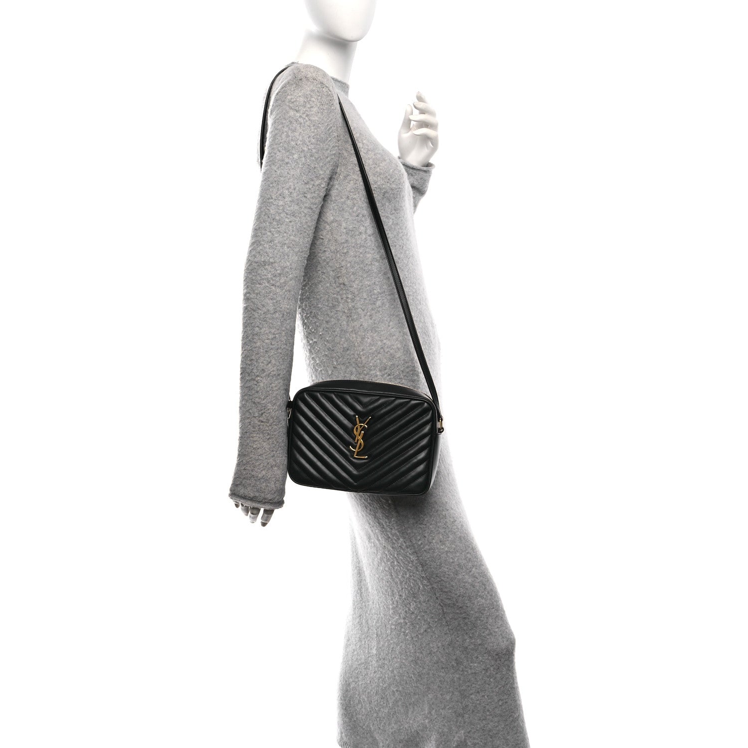 Calfskin Matelasse Monogram Lou Camera Bag Black