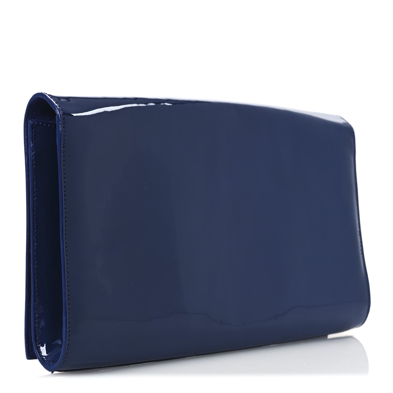 Patent Calfskin Monogram Large Belle De Jour Clutch Royal Blue