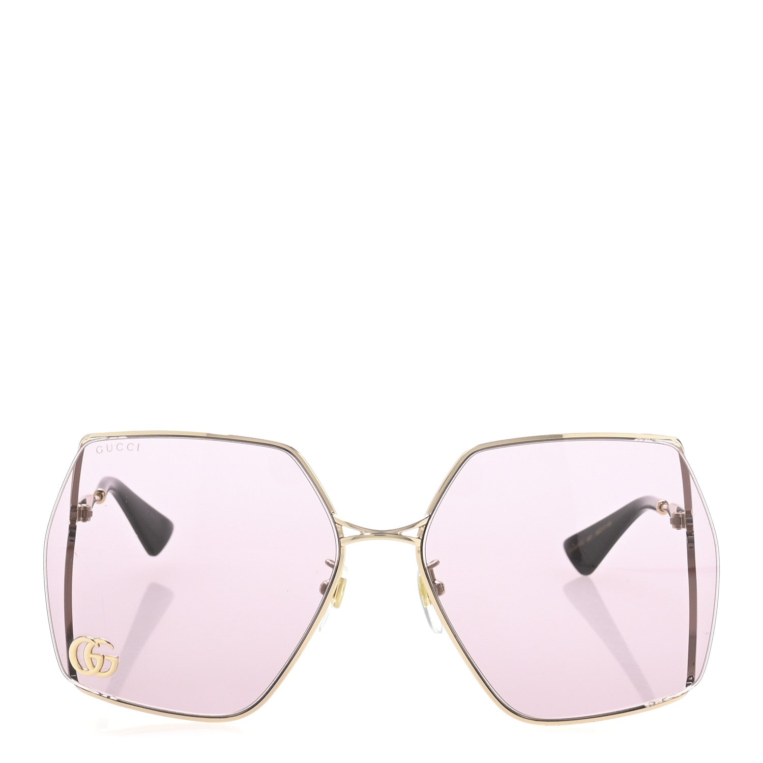 Metal Square Frame Sunglasses GG0817S Gold Purple
