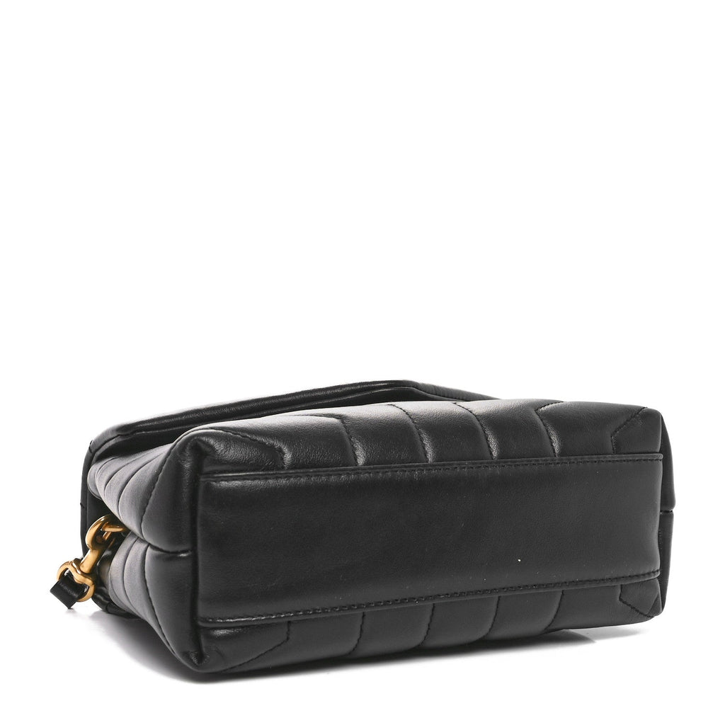 Calfskin Y Quilted Monogram Toy Loulou Crossbody Bag Black