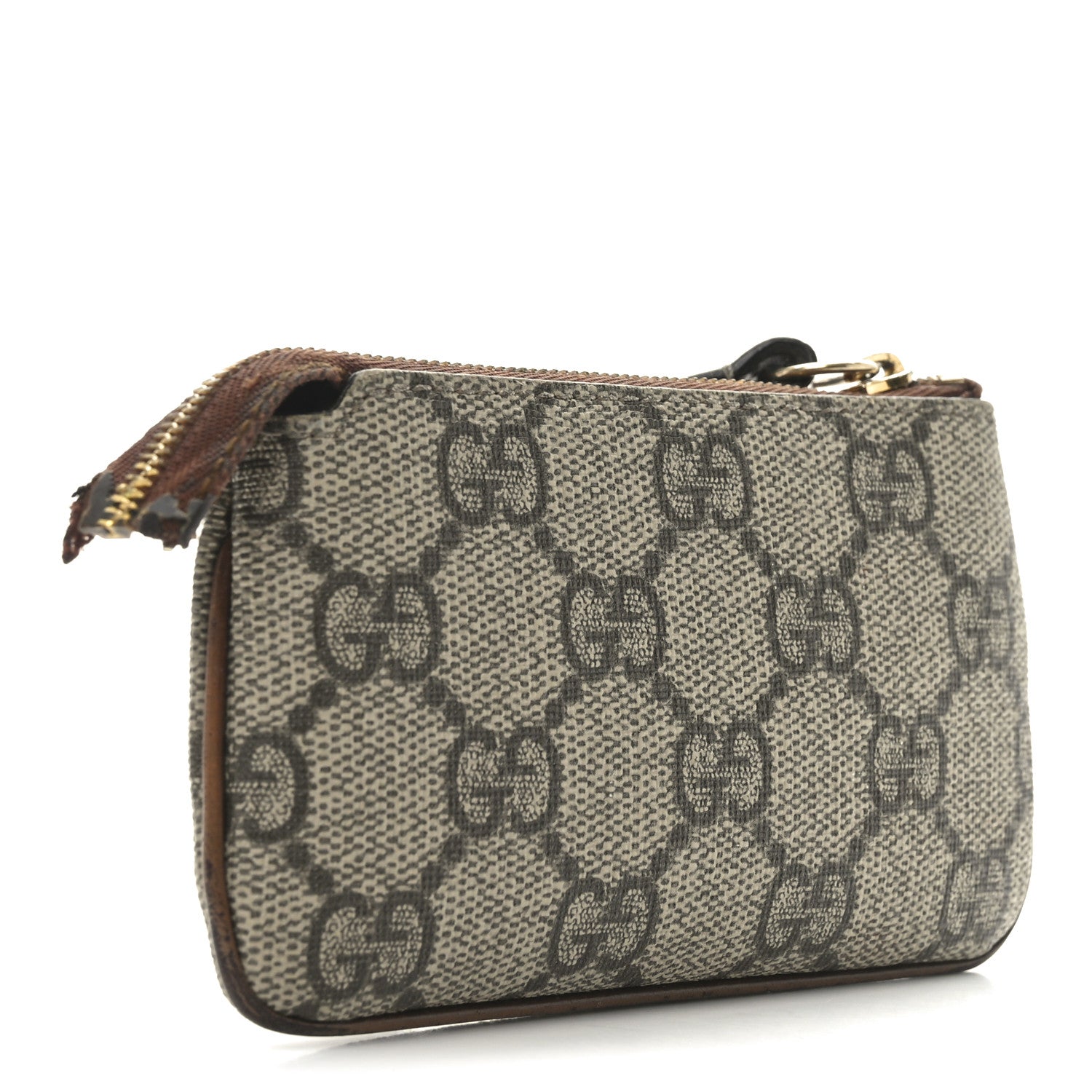 GG Supreme Monogram Key Case Brown