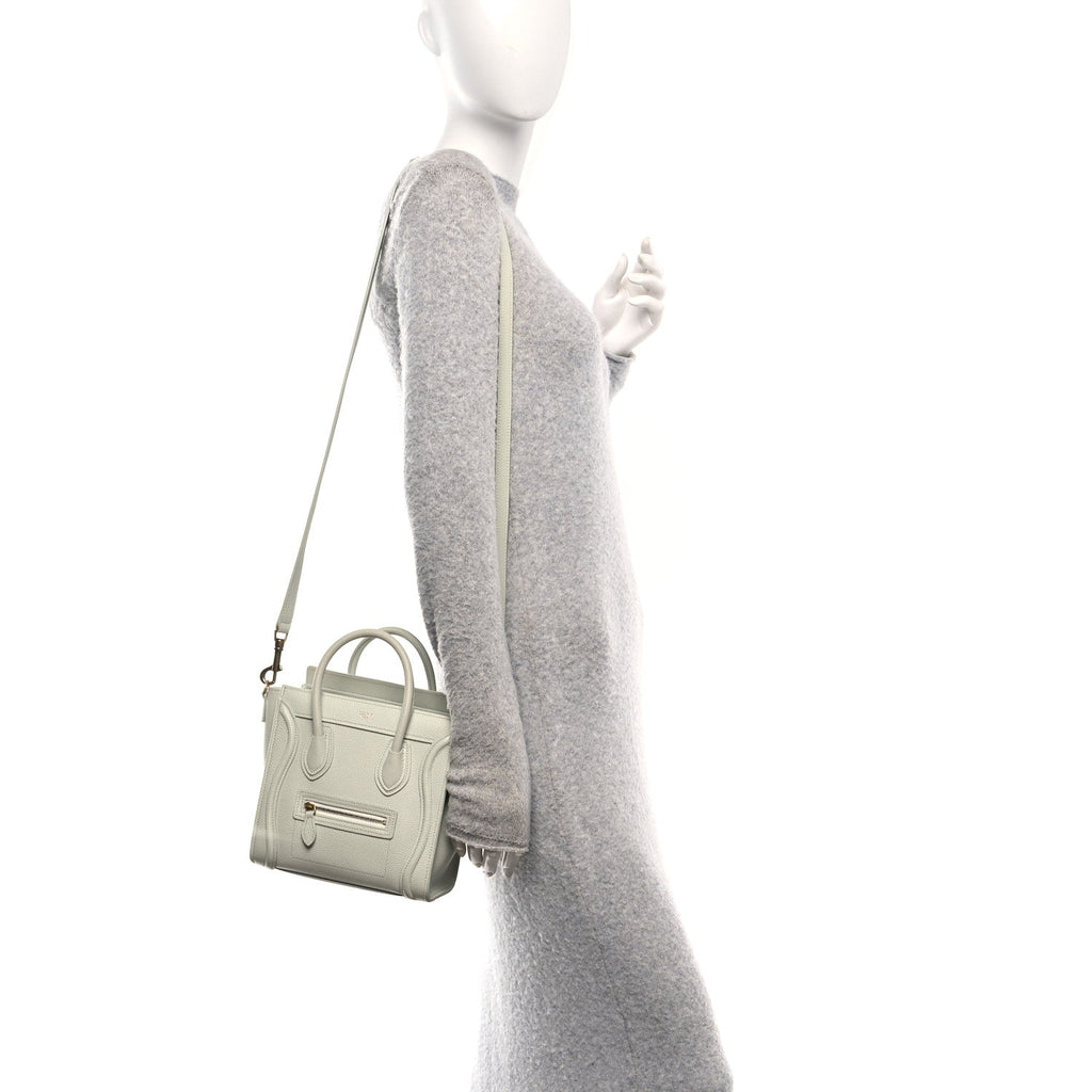 Drummed Calfskin Nano Luggage Vert D'eau