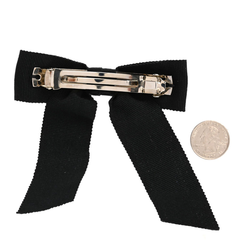 Grosgrain Bow CC Hair Clip Black