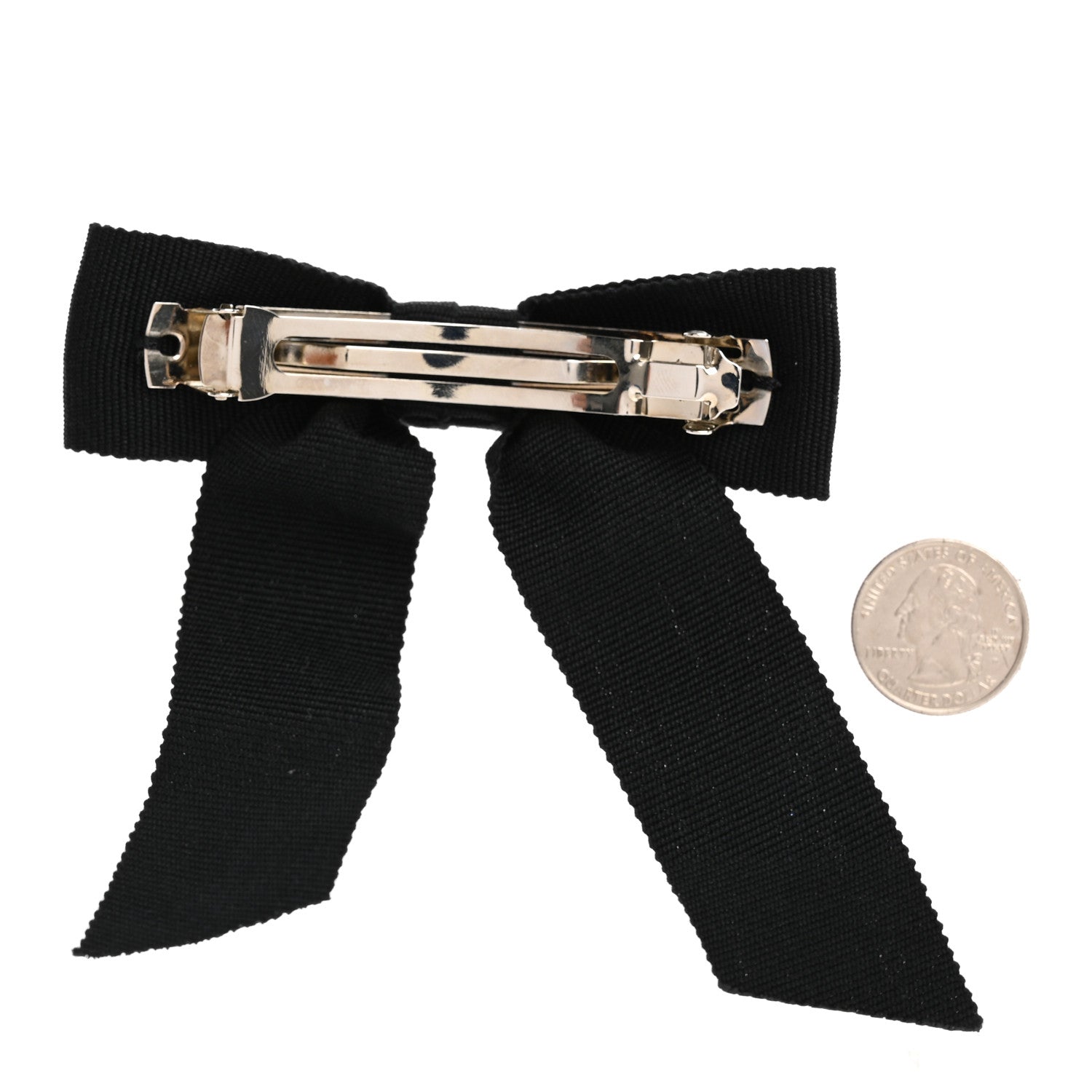 Grosgrain Bow CC Hair Clip Black