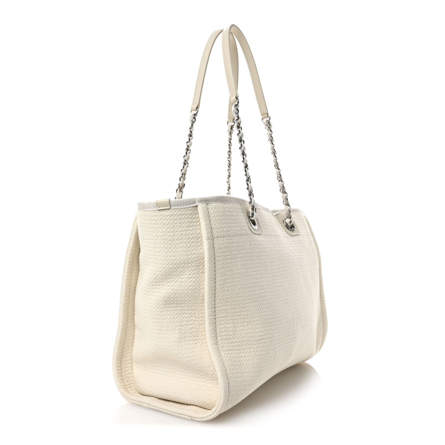 Mixed Fibers Small Deauville Tote White
