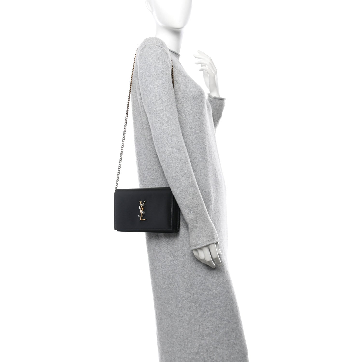 Smooth Calfskin Tri-Metal Cassandre Wallet On Chain WOC Black