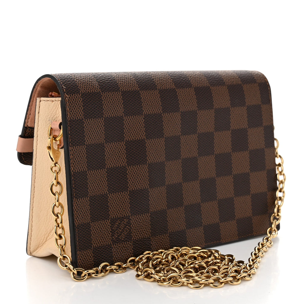 Damier Ebene Vavin Chain Wallet Creme
