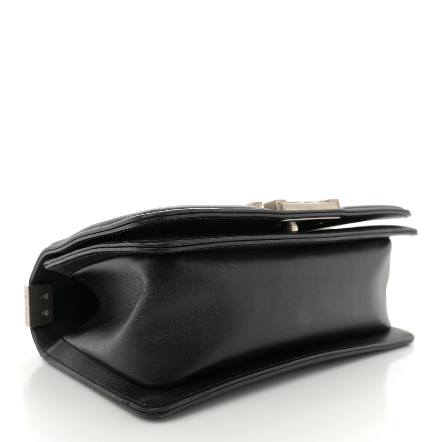 Matte Snakeskin Calfskin Small Boy Flap Black