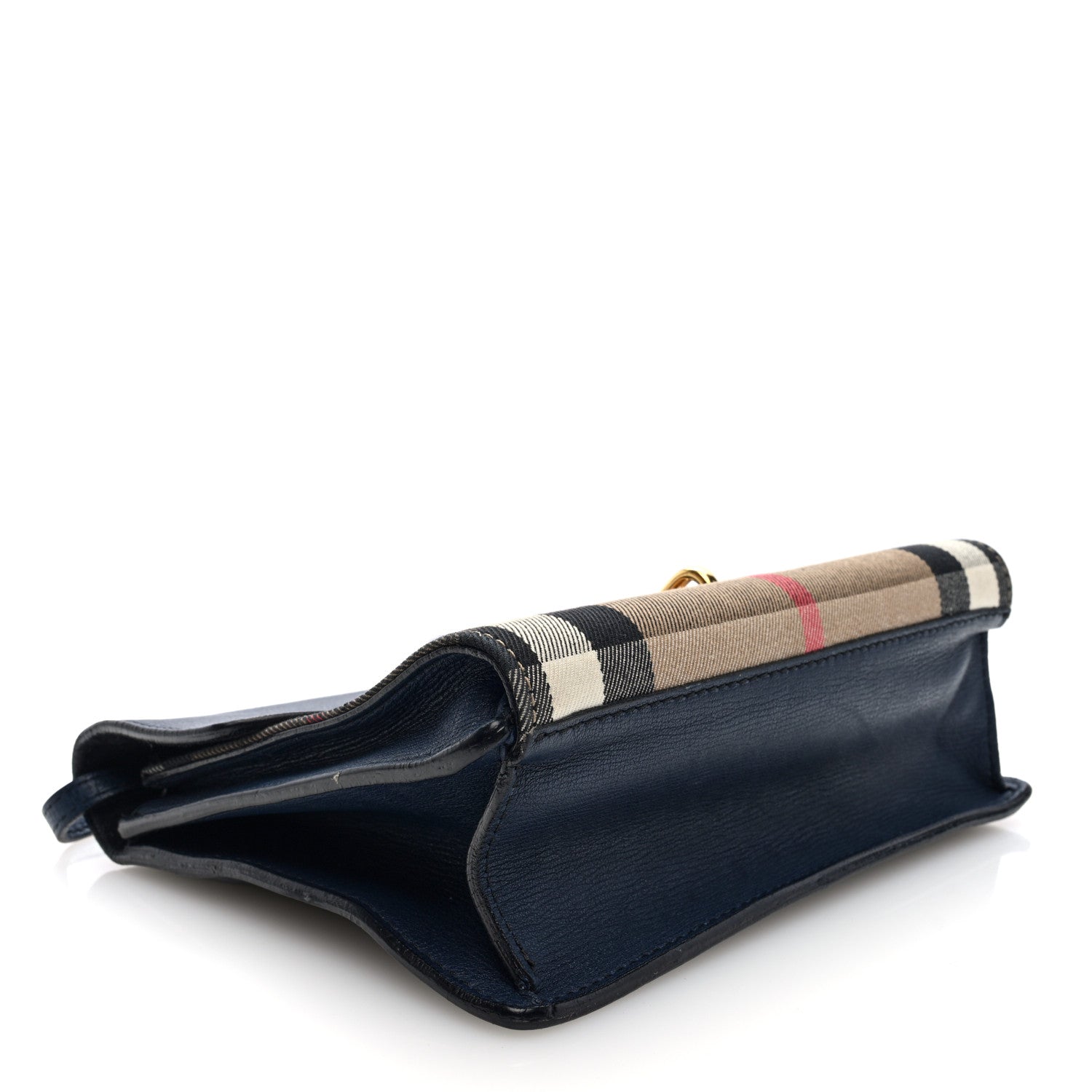 Derby Calfskin House Check Small Macken Crossbody Bag Ink Blue