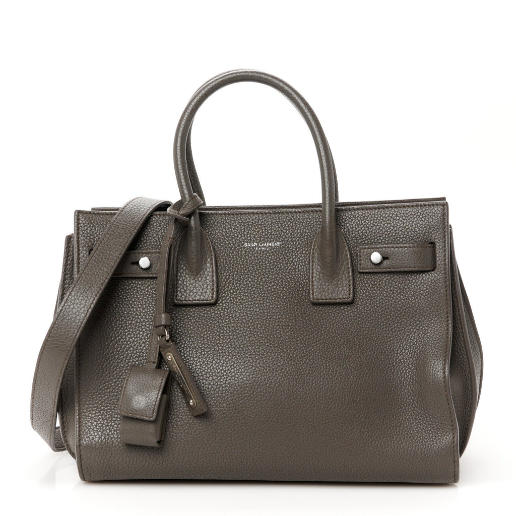Grained Calfskin Baby Supple Sac De Jour Fog