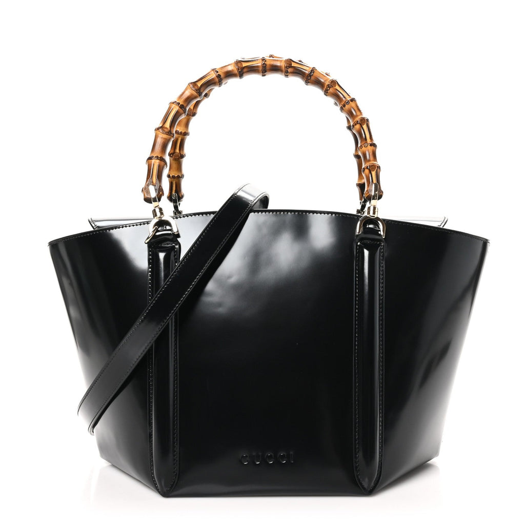 Spice Lux Nappa Bamboo Basket Bag Black