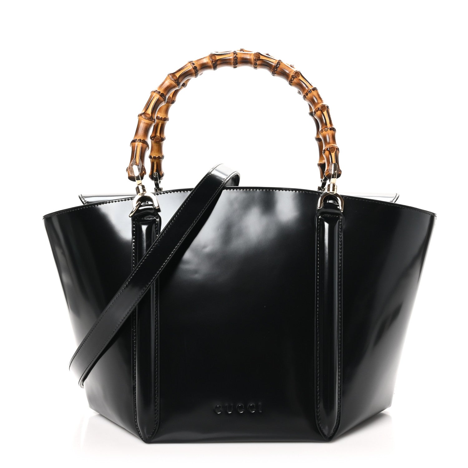 Spice Lux Nappa Bamboo Basket Bag Black