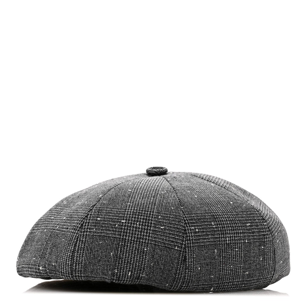 Wool Blend Prince of Whales Cap M Grey