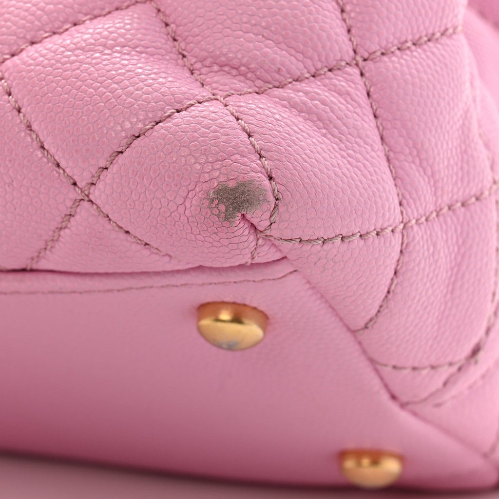 Caviar Quilted Small Coco Chain Handle Flap Lilac