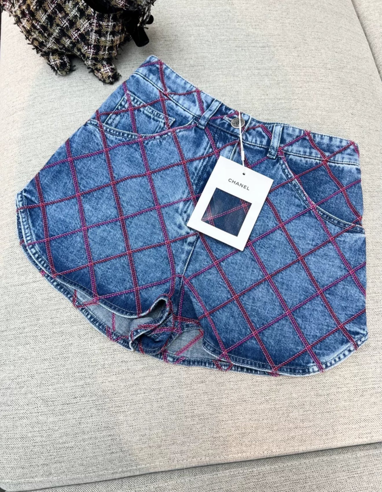 Chanel 22M Coco Beach Denim Jacket And Shorts