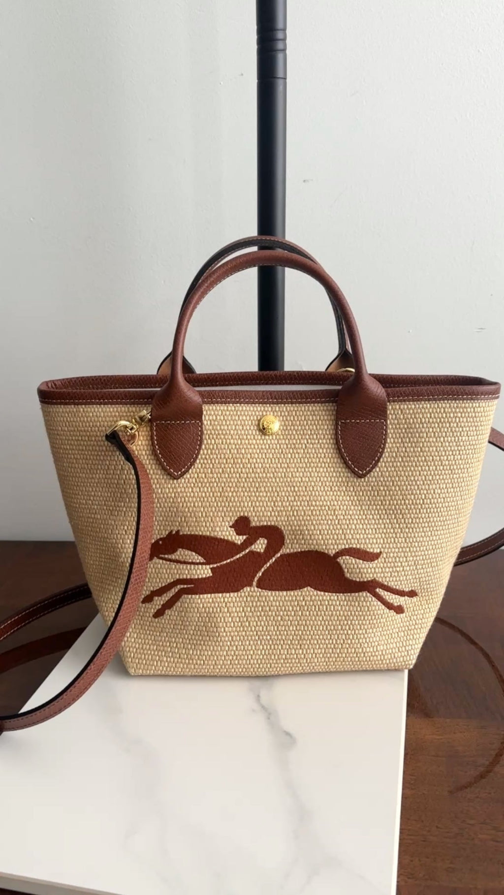 Longchamp Saint Tropez XS Brown Leather / Natural Bag