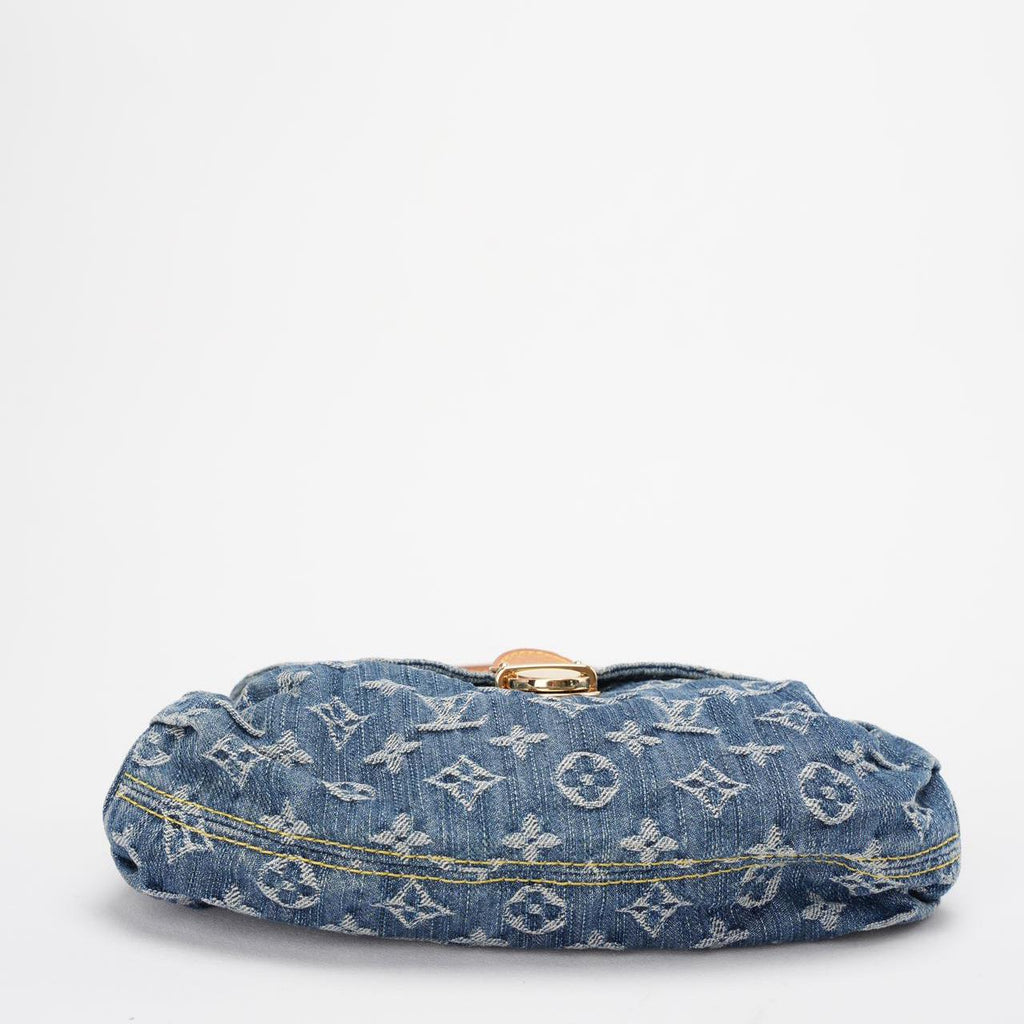 Louis Vuitton Pleaty Vintage Monogram Mini Denim Handbag