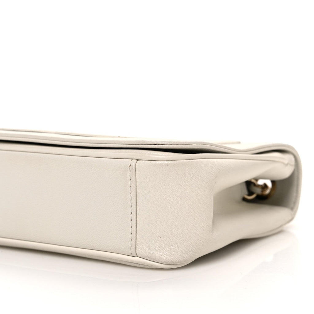 Lambskin CC Mania Flap Bag White