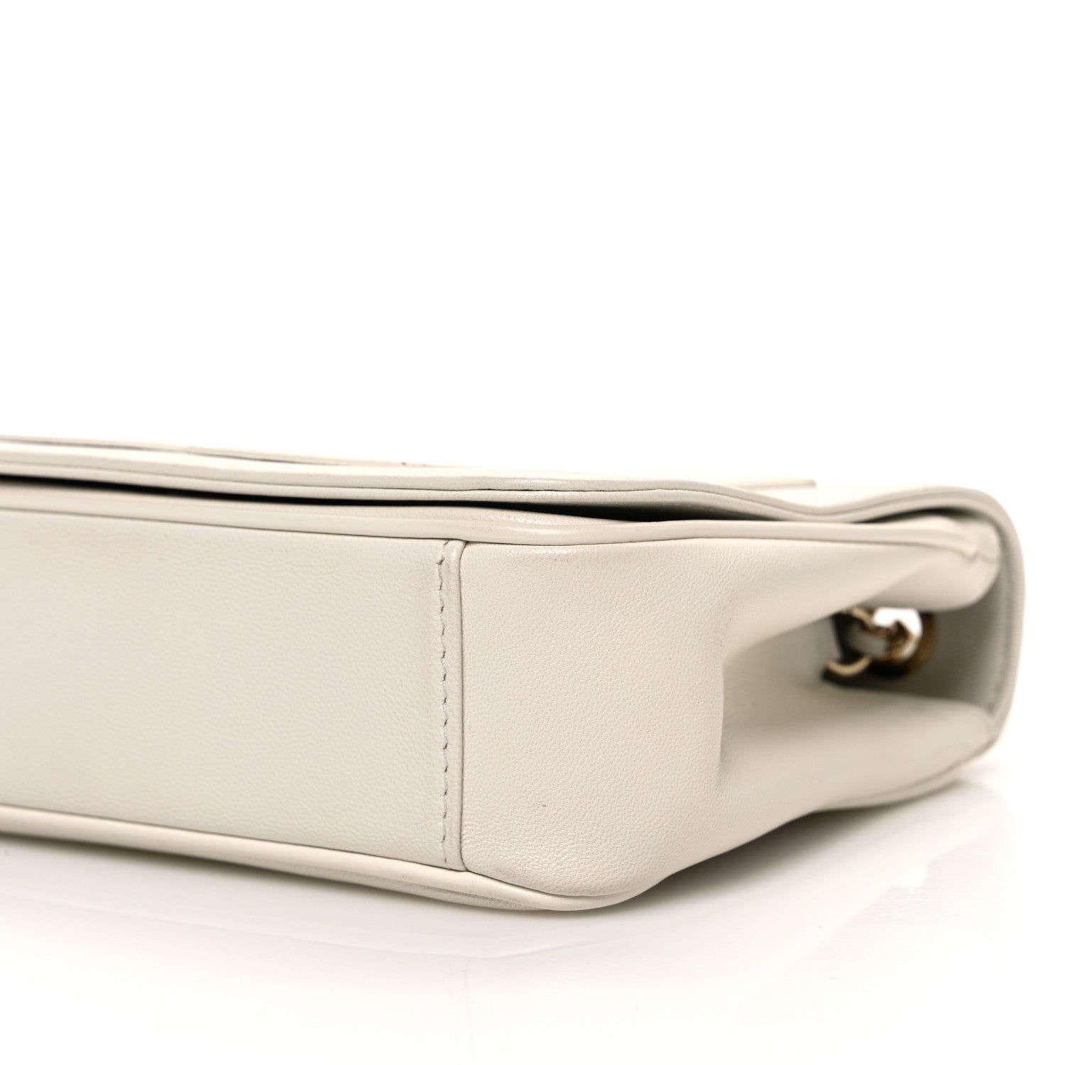 Lambskin CC Mania Flap Bag White