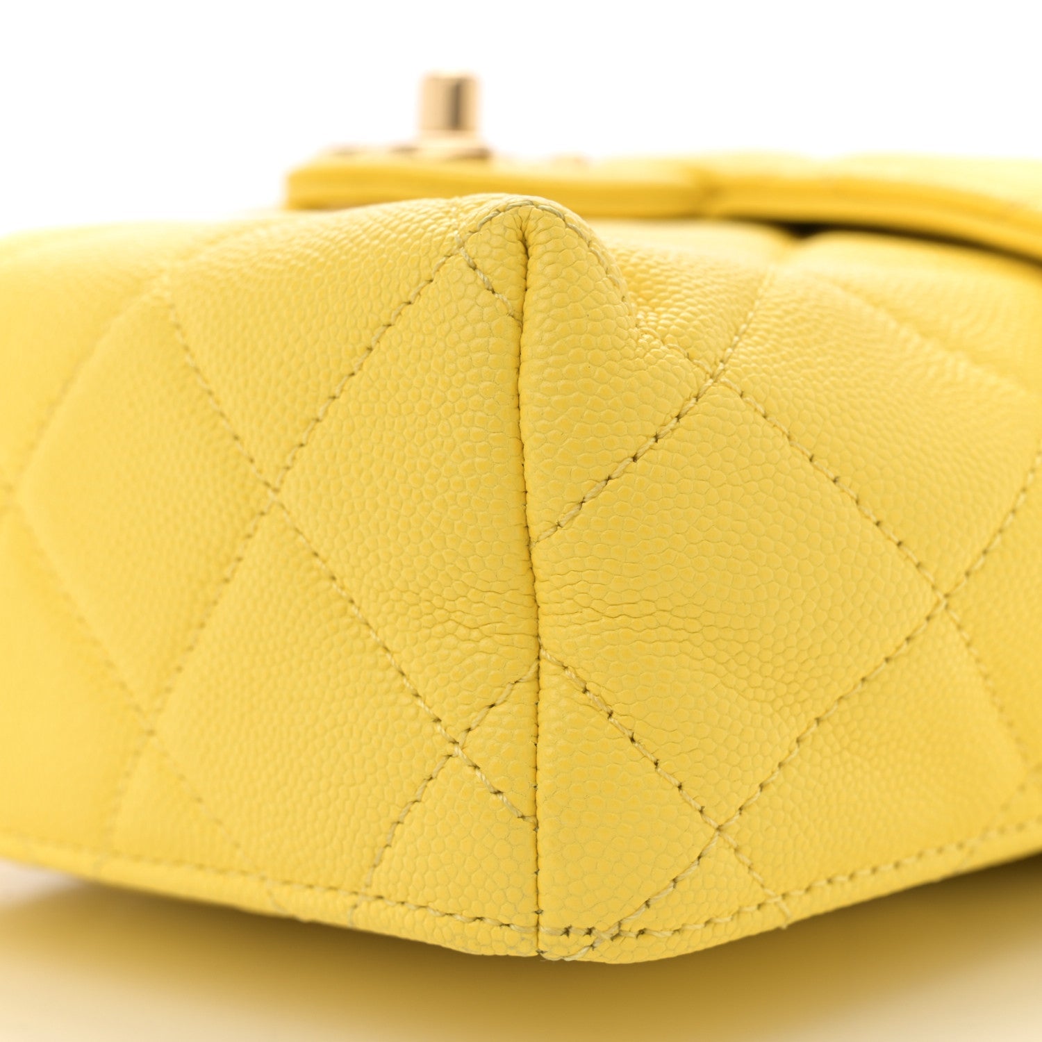 Caviar Quilted Handy Box Vanity Case Yellow