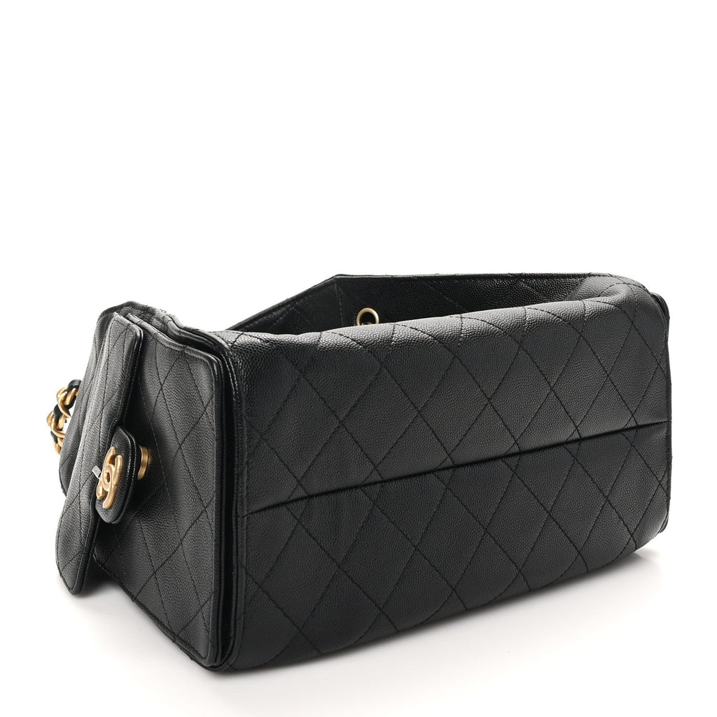 Caviar Quilted Small Chanel 25 Handbag Black