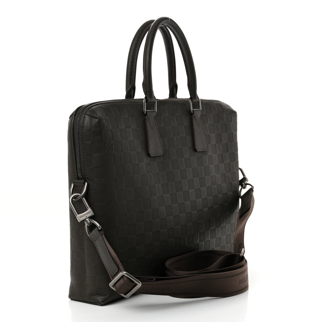 Damier Infini Porte-Documents Jour Granit