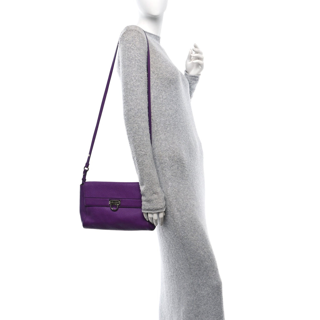 Calfskin Abbey Crossbody Purple