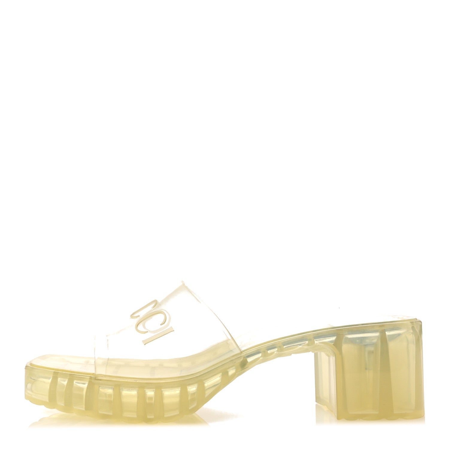 Rubber Gucci Logo Womens Platform 20/60mm Slide Sandals 39 Transparent