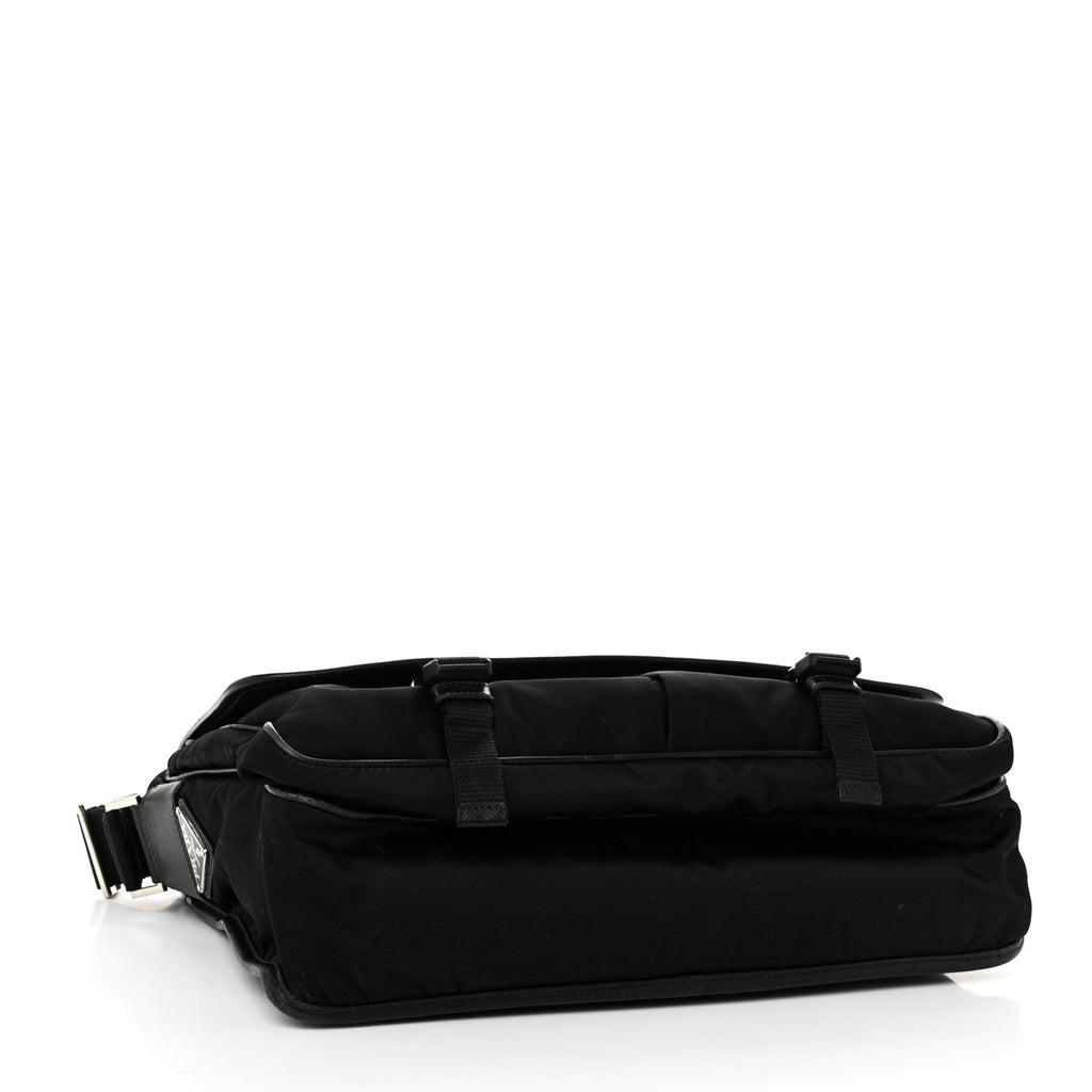 Tessuto Nylon Saffiano Logo Messenger Bag Black