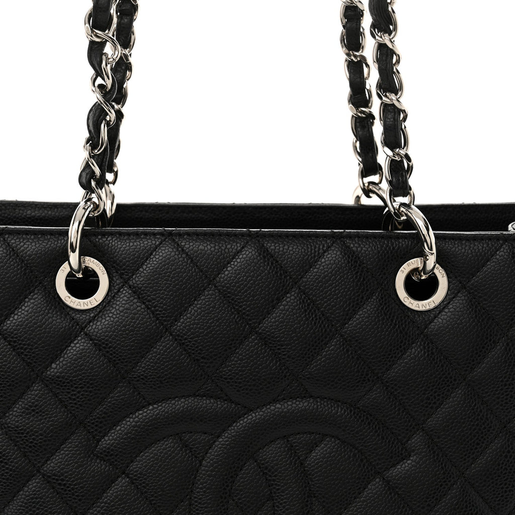 Caviar Quilted Grand Shopping Tote GST Black