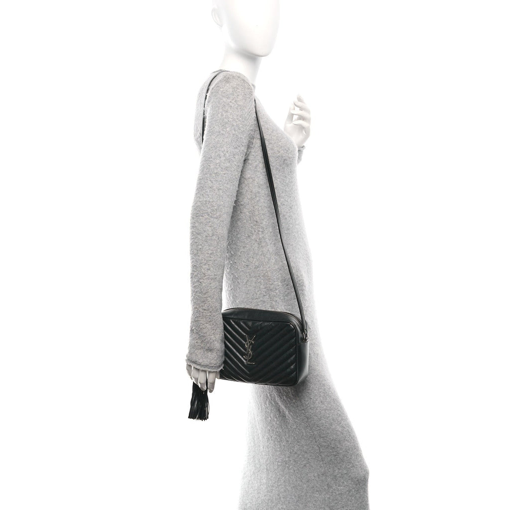 Calfskin Matelasse Monogram Lou Camera Bag Black