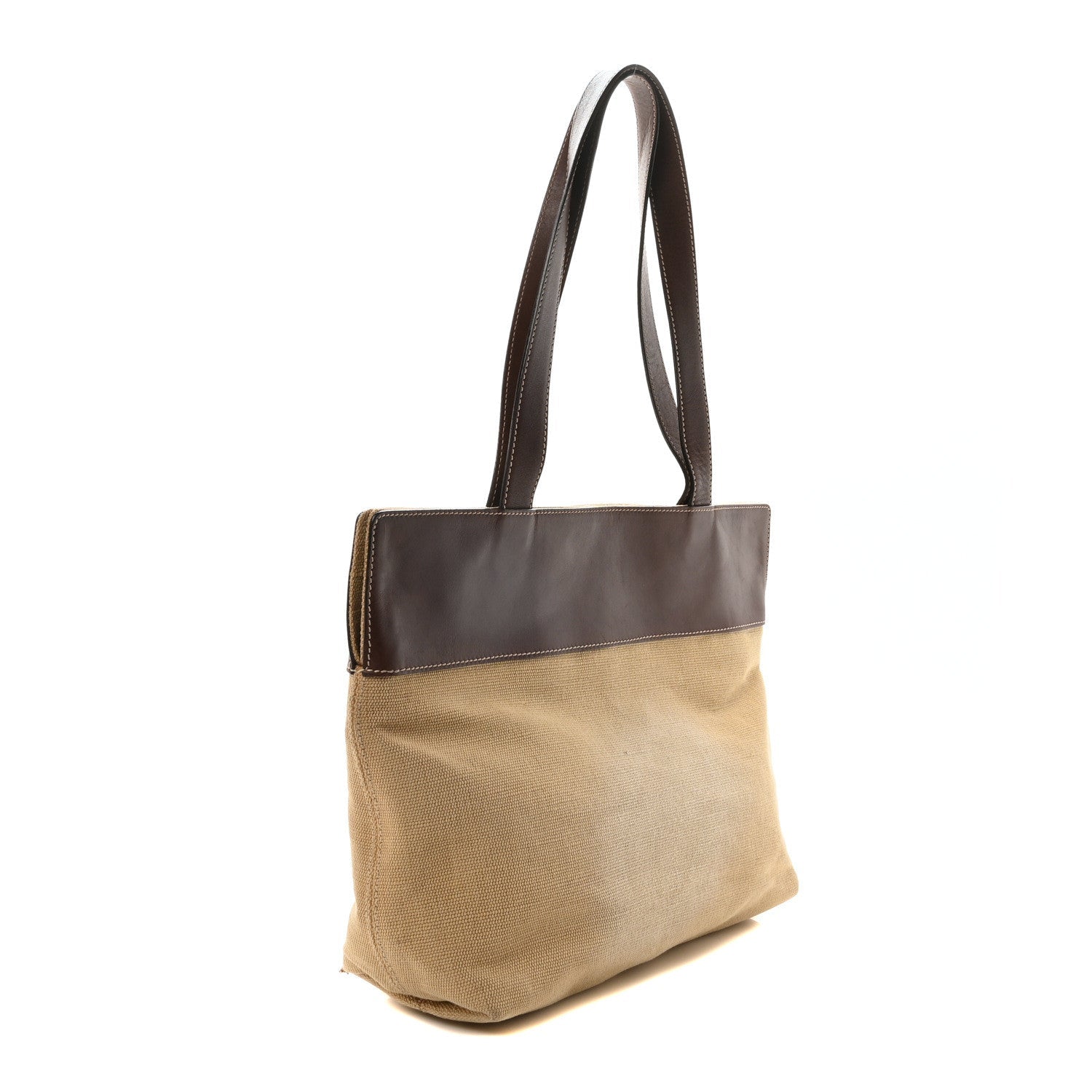 Raffia Calfskin CC Tote Bag Brown