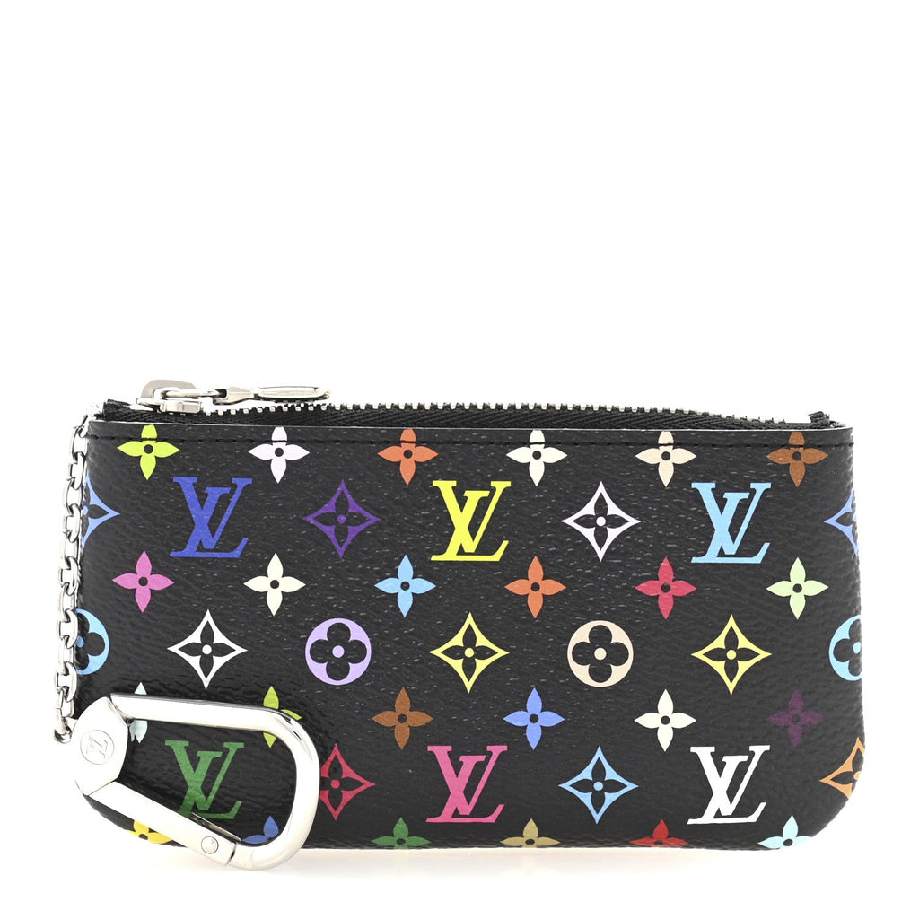LV X TM Monogram Multicolor Key Pouch Black