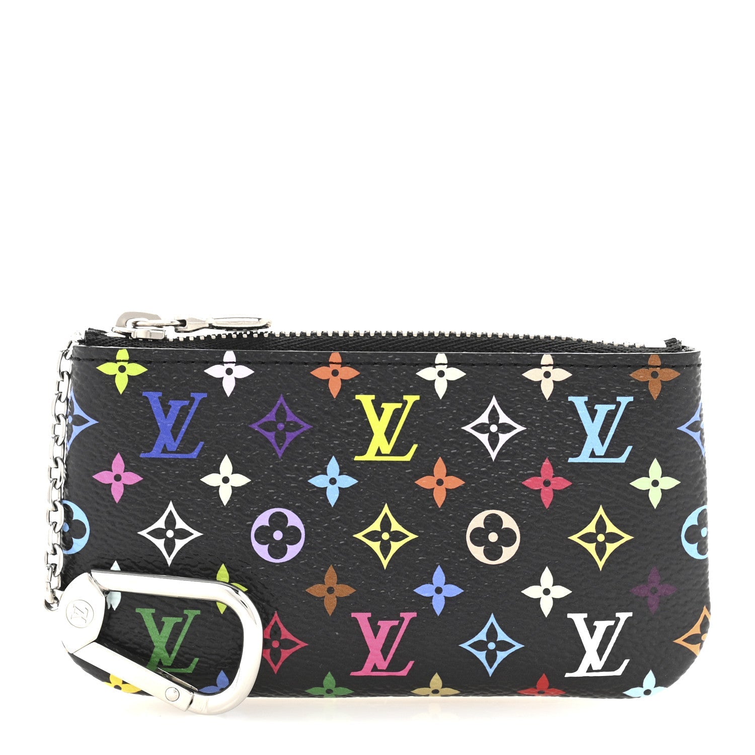 LV X TM Monogram Multicolor Key Pouch Black