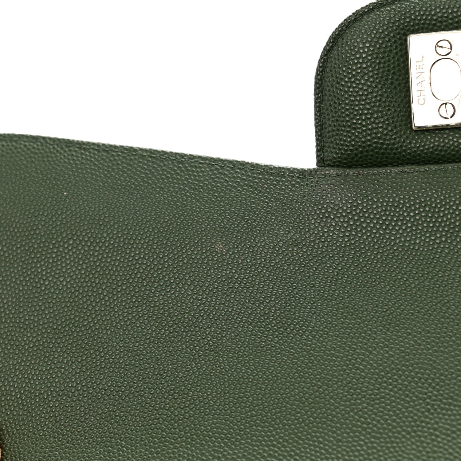 Caviar Quilted Jumbo Double Flap Green
