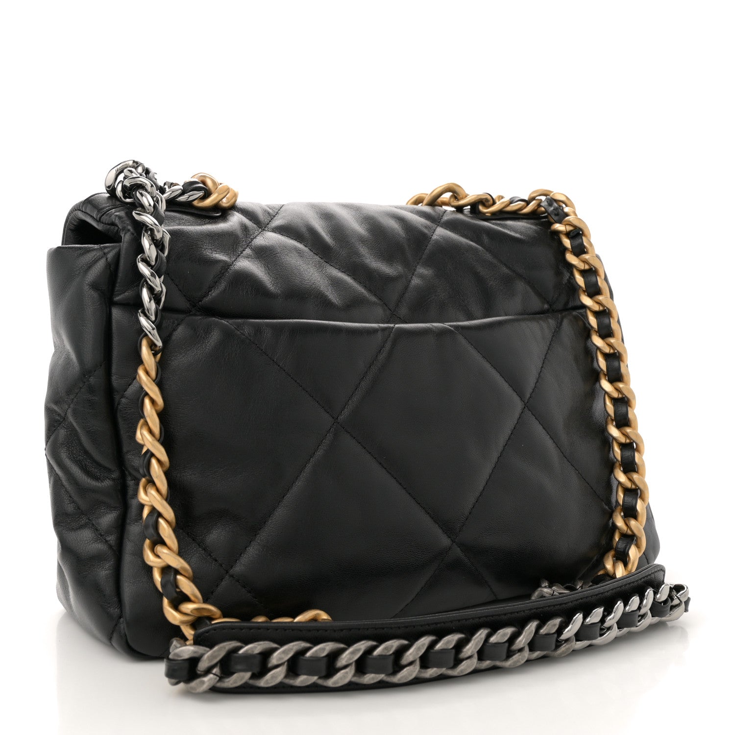 Goatskin Quilted Large Chanel 19 Flap Black