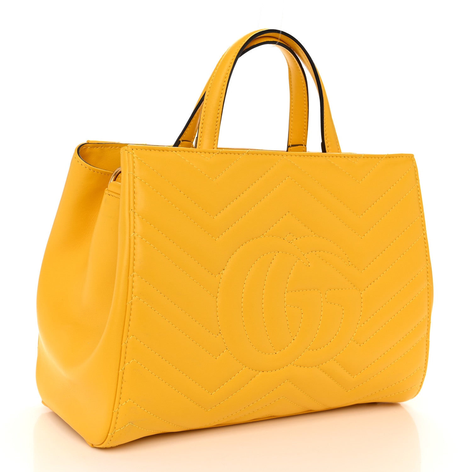 Calfskin Matelasse Small GG Marmont Tote Stone Topaz