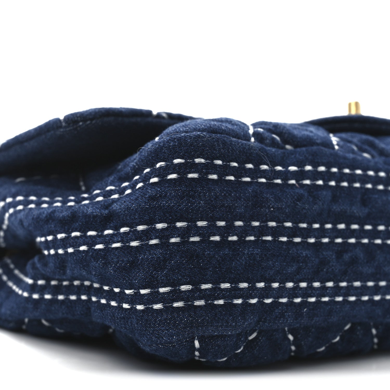 Denim Quilted Medium Denim Trip Single Flap Blue