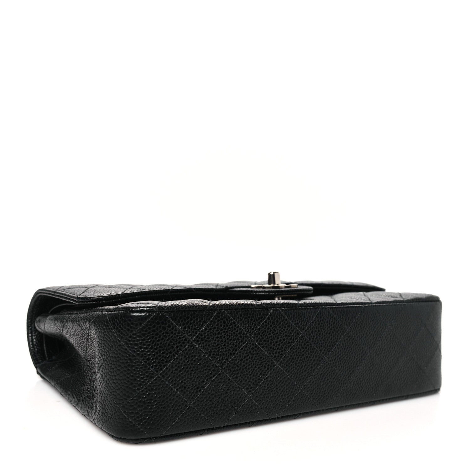 Caviar Quilted Medium Double Flap Black