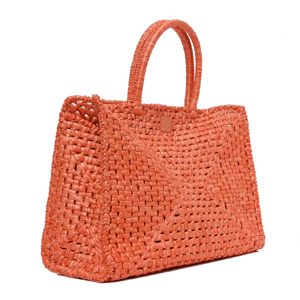 Raffia L Studio Box Tote Aragosta